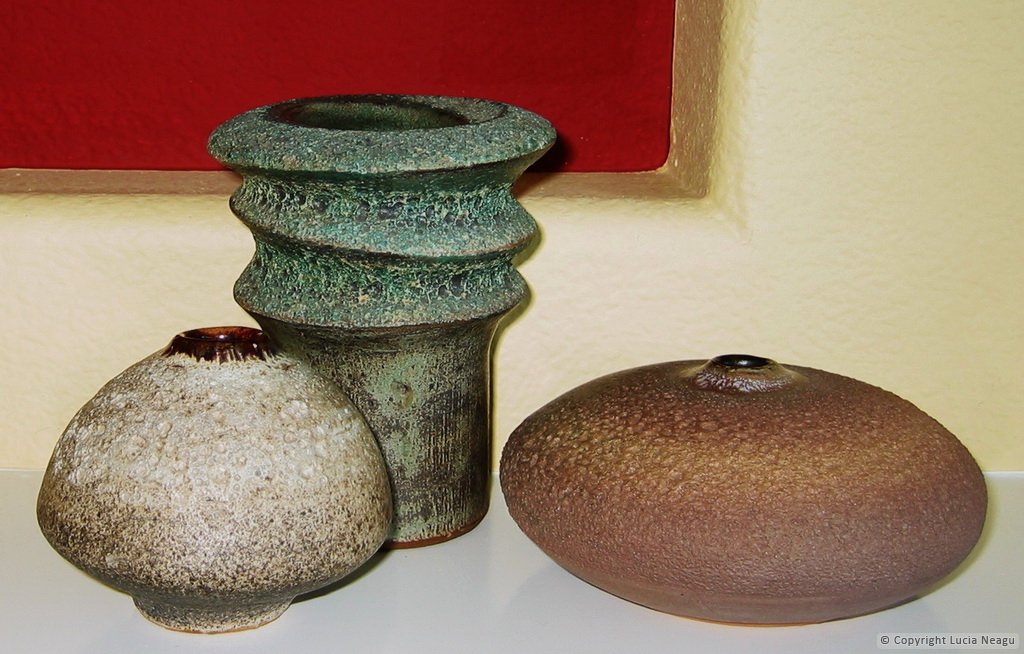 Three decorative vases